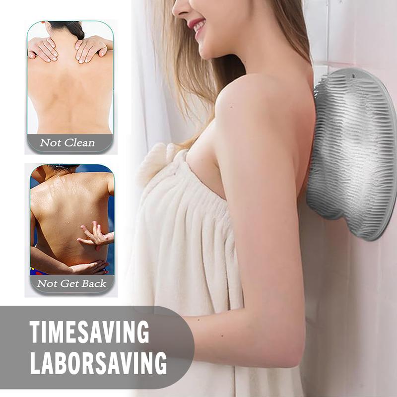 Silicone Shower Foot Scrubber Mat with Wall-Mounted Suction Cups.