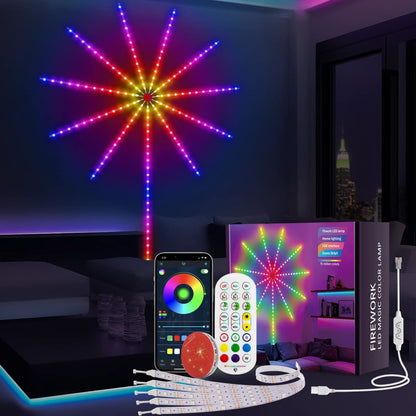 Smart Fireworks Led Light Music Sync with Launch Effect Remote & APP Control Light Strip