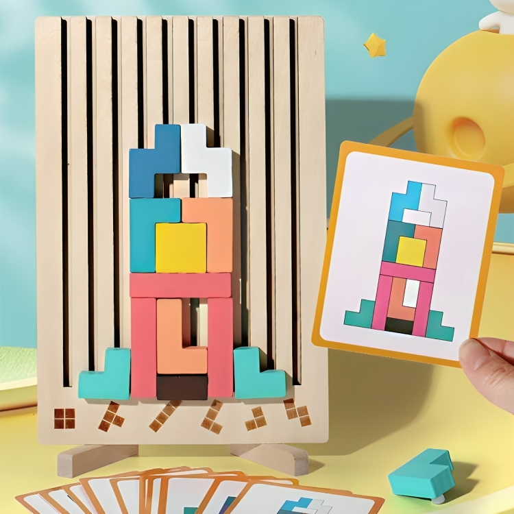 Tetris Wooden Puzzle – Montessori Educational Toy for Kids