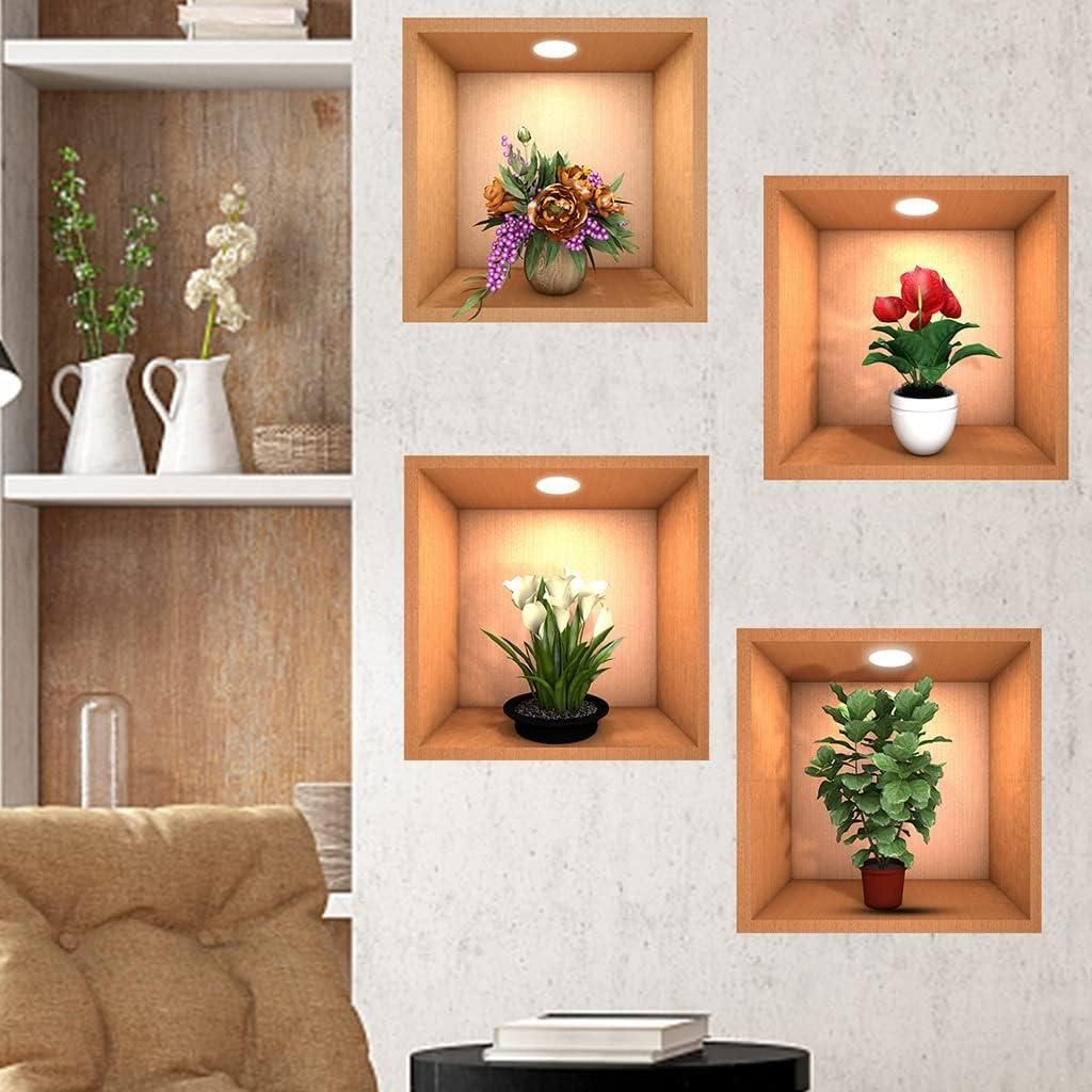 3D Vase Wall Sticker (Pack of 8)