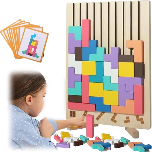 Tetris Wooden Puzzle – Montessori Educational Toy for Kids
