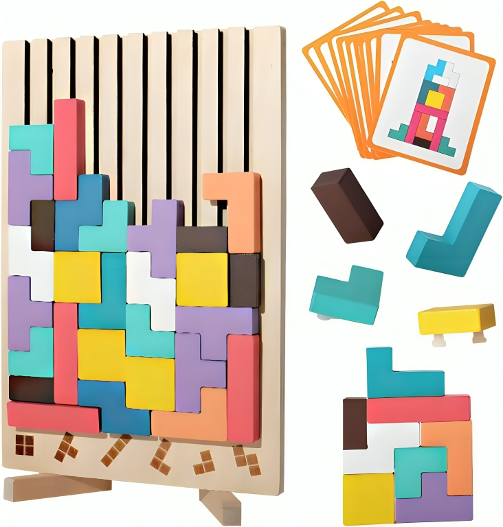 Tetris Wooden Puzzle – Montessori Educational Toy for Kids