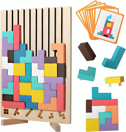 Tetris Wooden Puzzle – Montessori Educational Toy for Kids